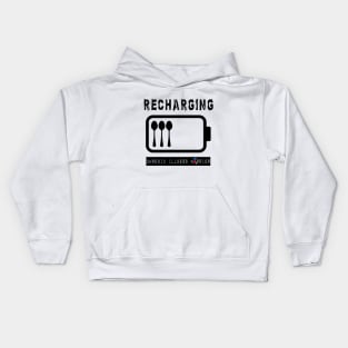 Recharging Spoons (black) Kids Hoodie